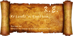 Krizsán Evelina névjegykártya